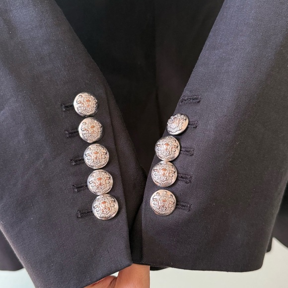 VERONICA BEARD Empire Linen Dickey Jacket Black Sz 14 - Picture 9 of 12